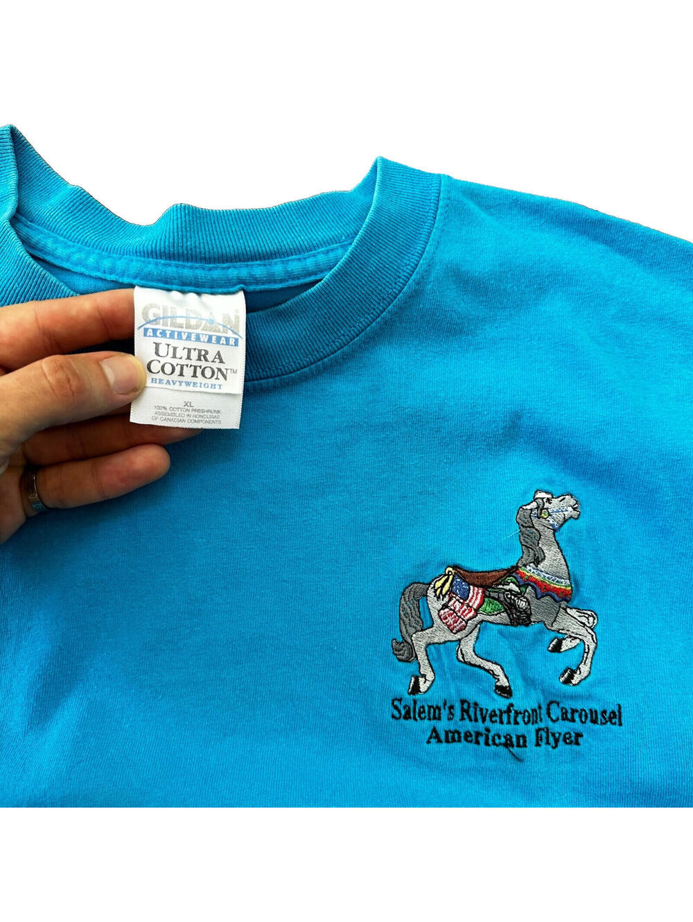 Salem Oregon Riverfront Carousel Vintage T Shirt Horse Funny Memory Portland